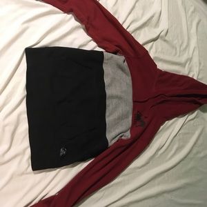 American Eagle red, grey, black hoodie